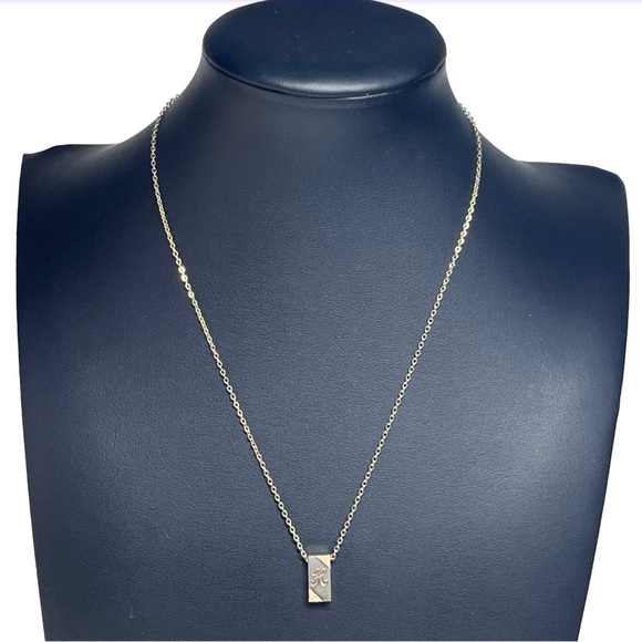 VTG 70's Initial "H" Letter Monogram Pendant Necklace 16" - Picture 1 of 11
